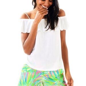 Lilly Pulitzer Tamiami White Ruffle Top M